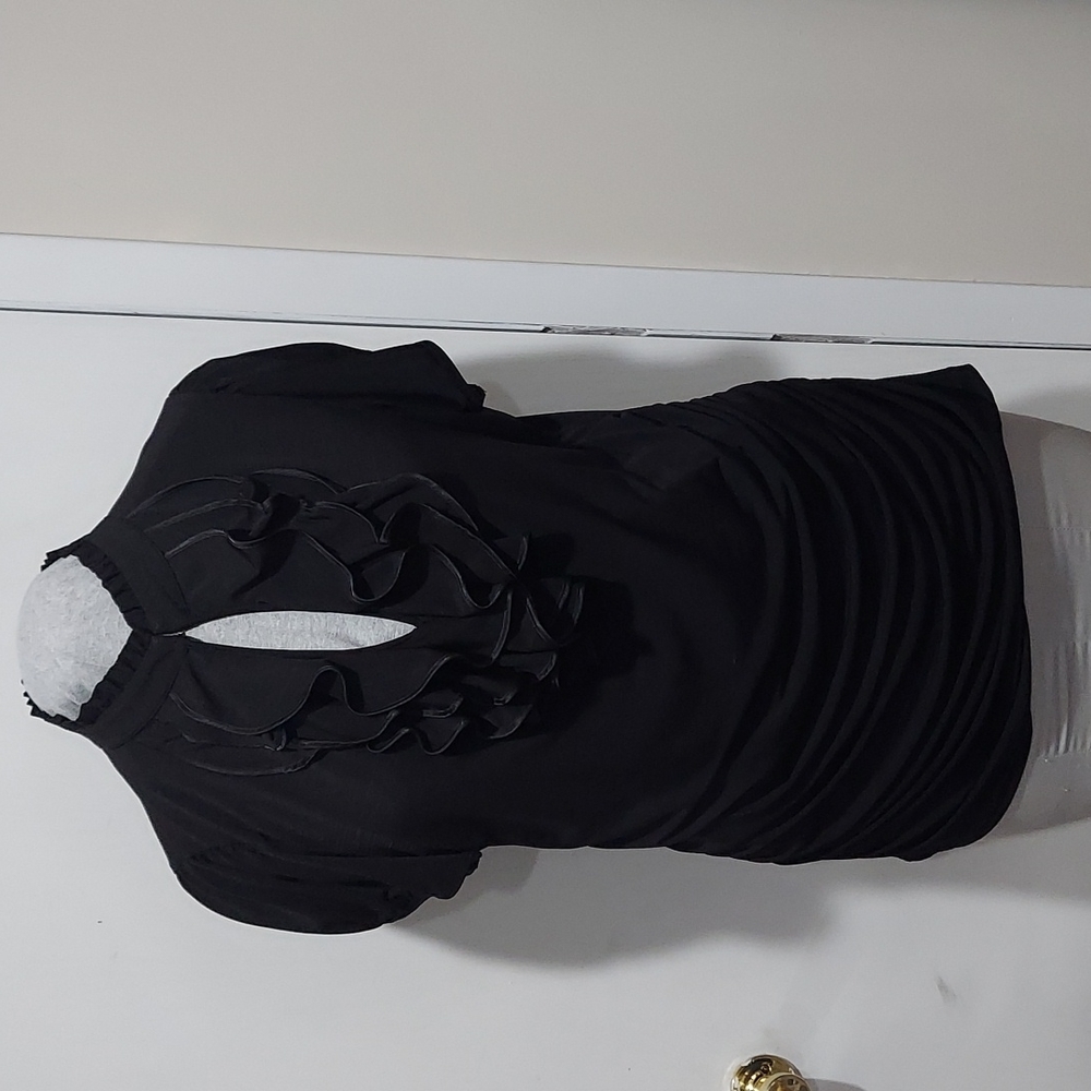Black Ruffle Blouse